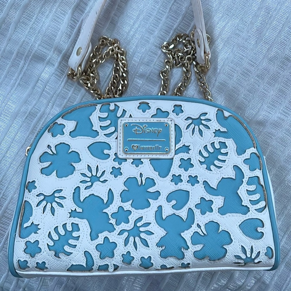 Loungefly Disney Blue and White Crossbody Bag